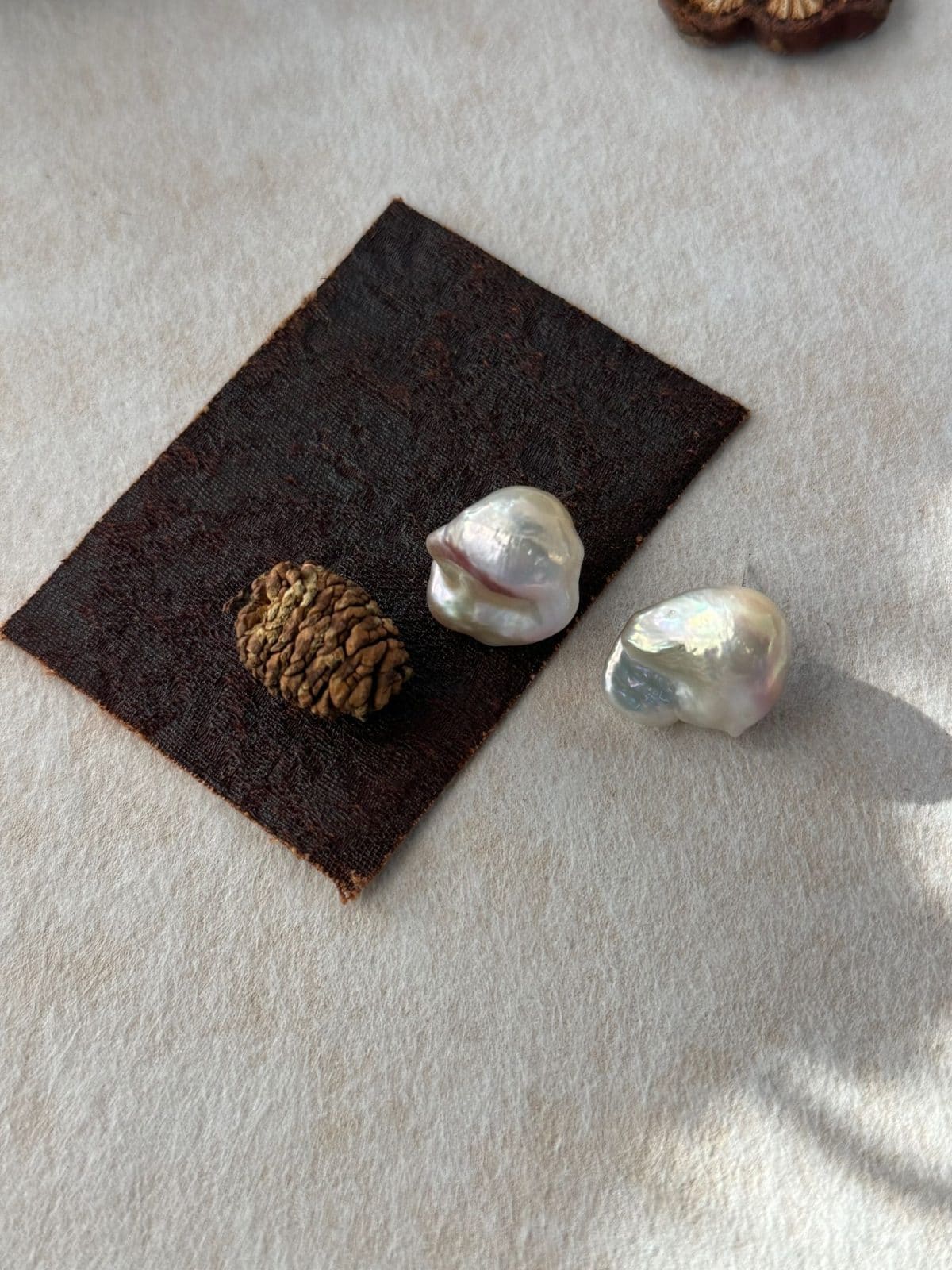 statement large baroque pearl earrings — Fairy Pink Large Baroque Pearl Stud Earrings | PoetPearl handcrafted jewelry