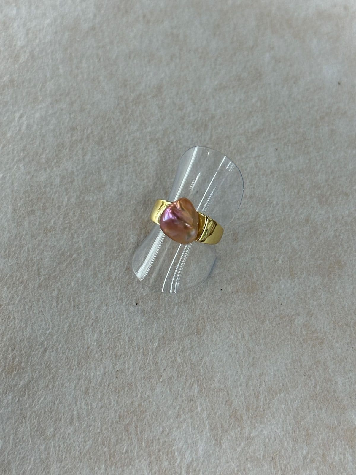 delicate freshwater pearl rings — Rainbow Wild Keshi Pearl Wide Band Ring | PoetPearl handcrafted jewelry