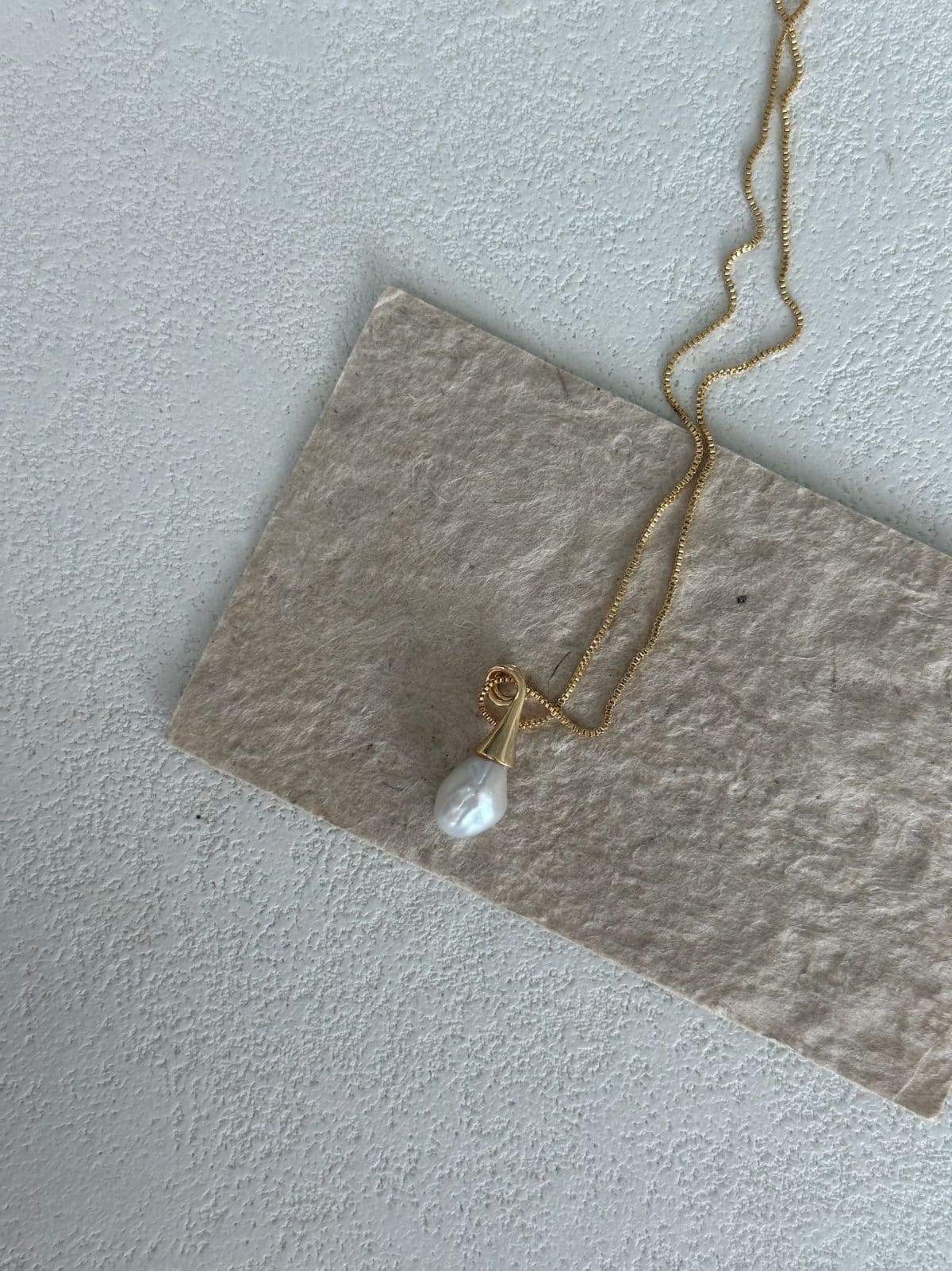 minimalist baroque pearl necklaces — 18K Gold-Plated Silver Moustache Charm Necklace | PoetPearl handcrafted jewelry
