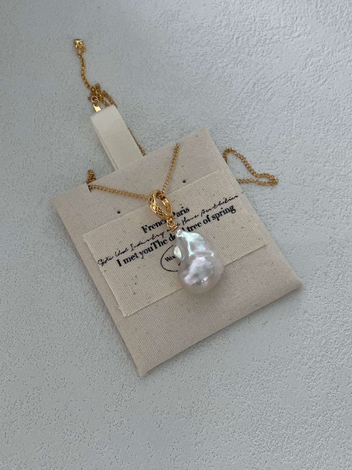 statement large baroque pearl necklaces — 18K Gold-Filled Large Baroque Pearl Convertible Clasp Necklace | PoetPearl handcrafted jewelry