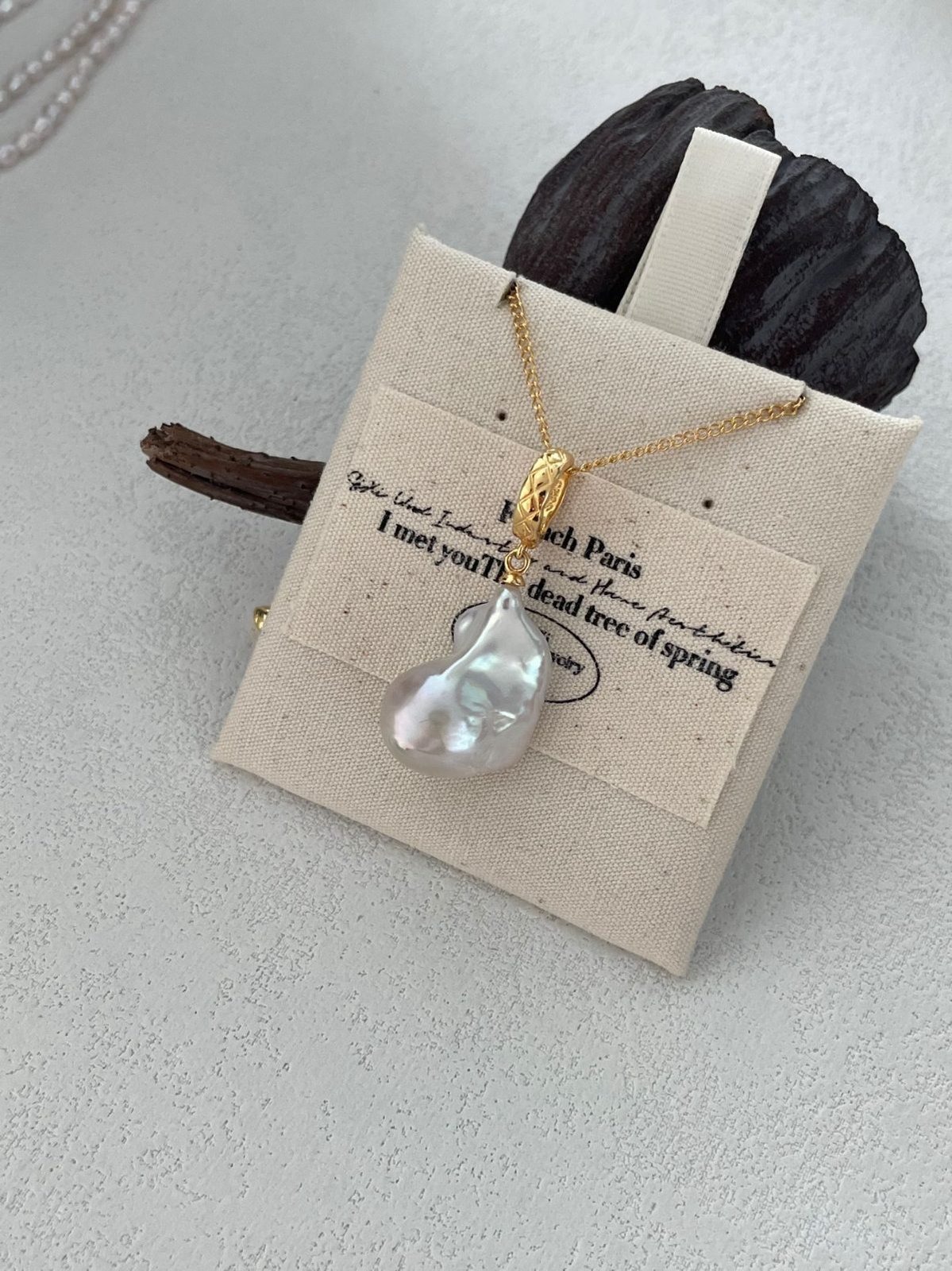 statement large baroque pearl necklaces — 18K Gold-Filled Large Baroque Pearl Convertible Clasp Necklace | PoetPearl handcrafted jewelry