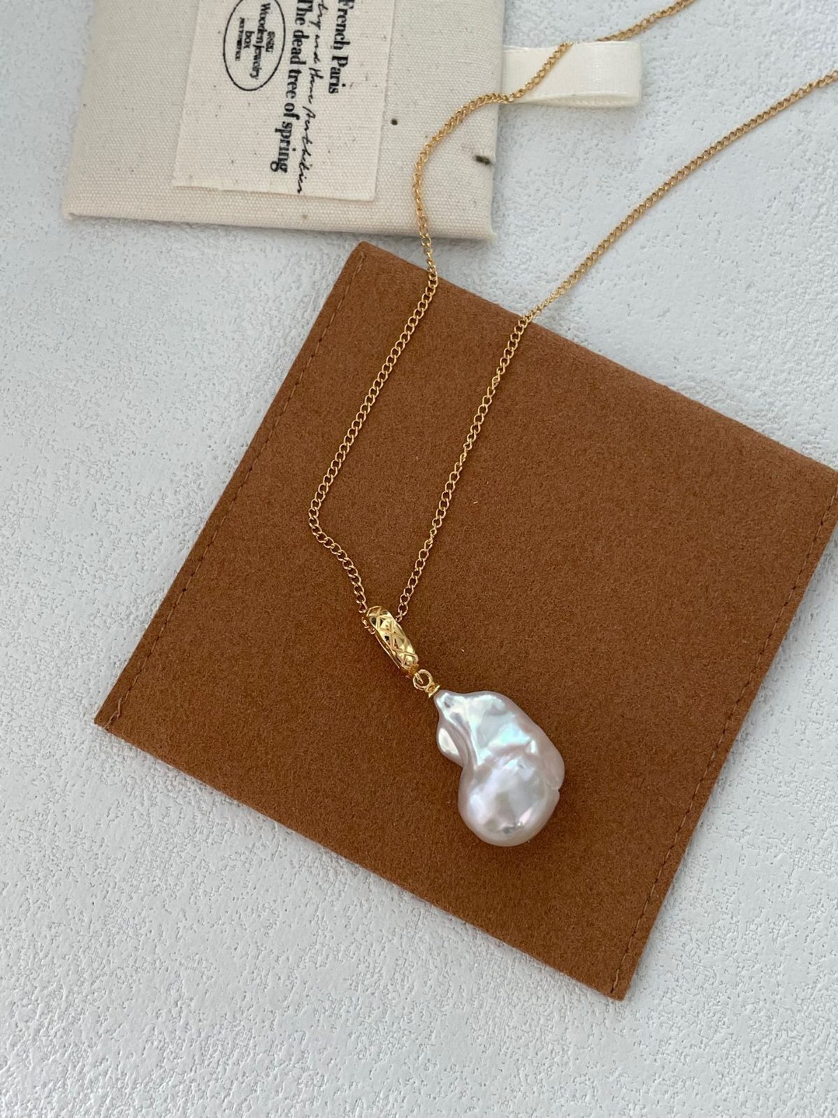 statement large baroque pearl necklaces — 18K Gold-Filled Large Baroque Pearl Convertible Clasp Necklace | PoetPearl handcrafted jewelry