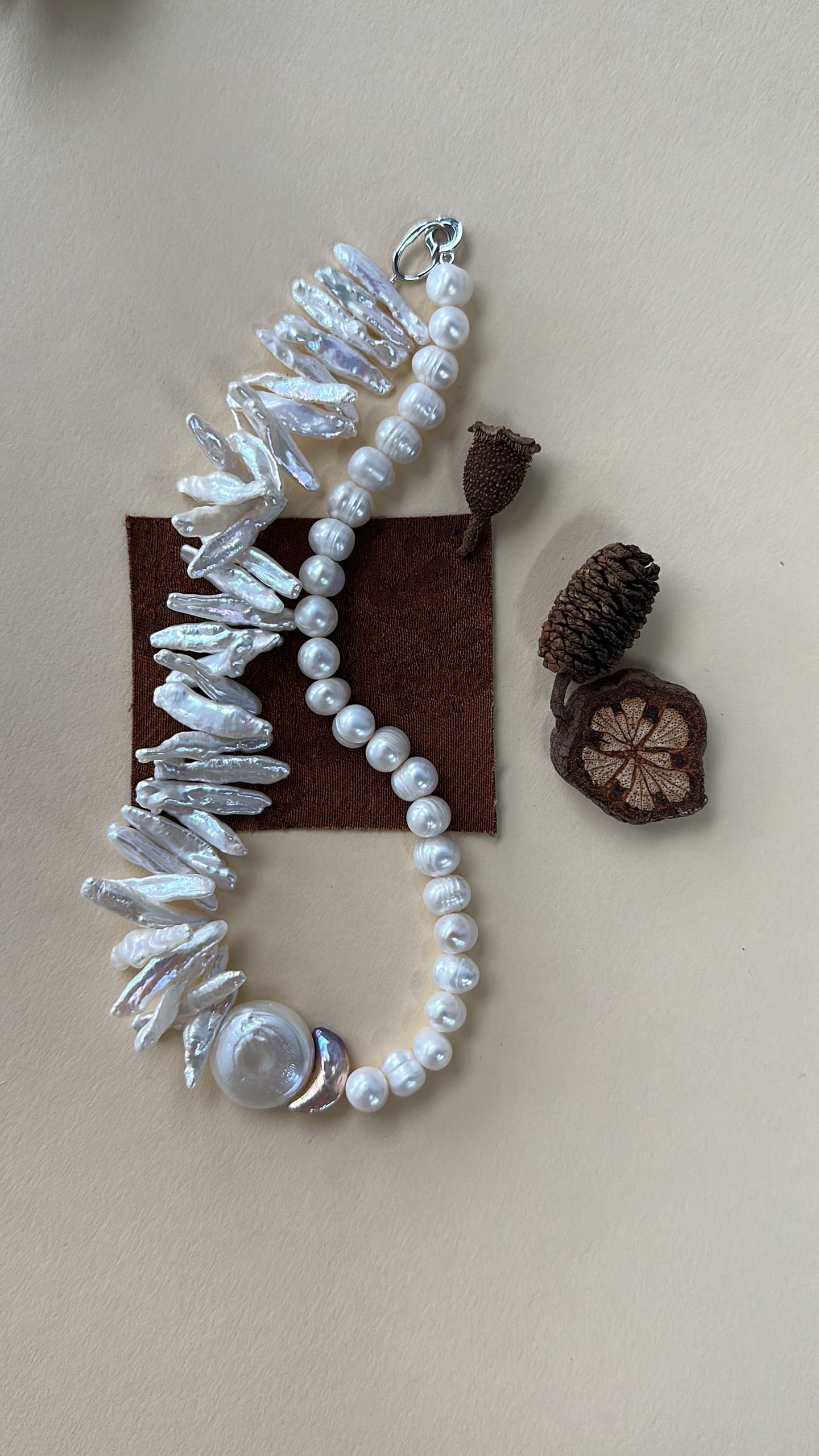 The Striking Epic — Seine River Wave Pearl Necklace | PoetPearl handcrafted jewelry