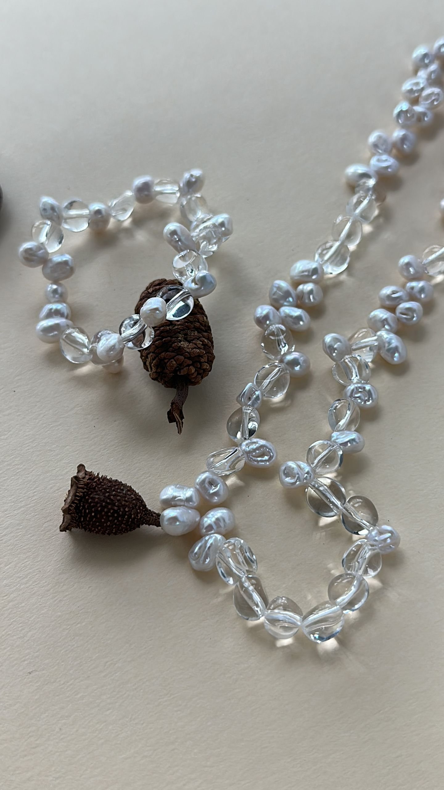 The Unhurried Verse — Crystal Frost Baroque Pearl Necklace | PoetPearl handcrafted jewelry