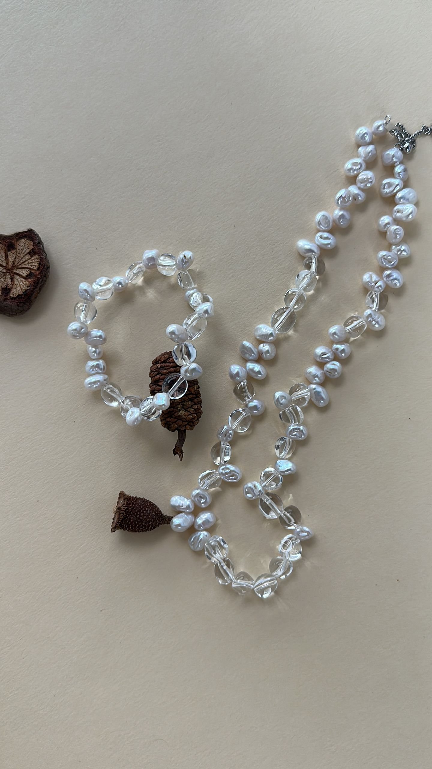 The Unhurried Verse — Crystal Frost Baroque Pearl Necklace | PoetPearl handcrafted jewelry