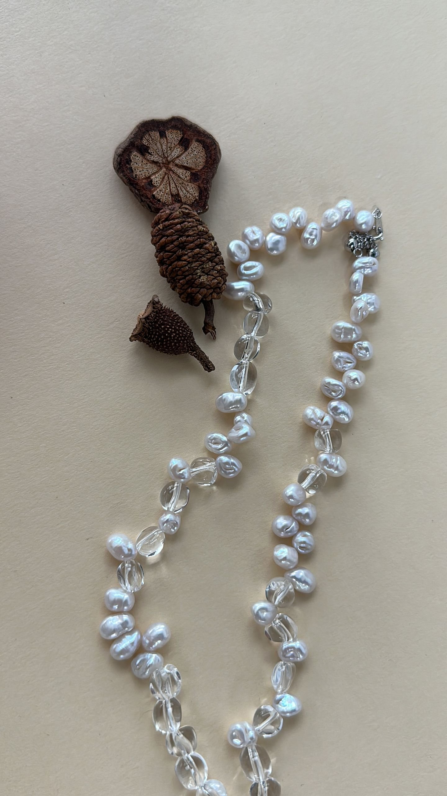 The Unhurried Verse — Crystal Frost Baroque Pearl Necklace | PoetPearl handcrafted jewelry