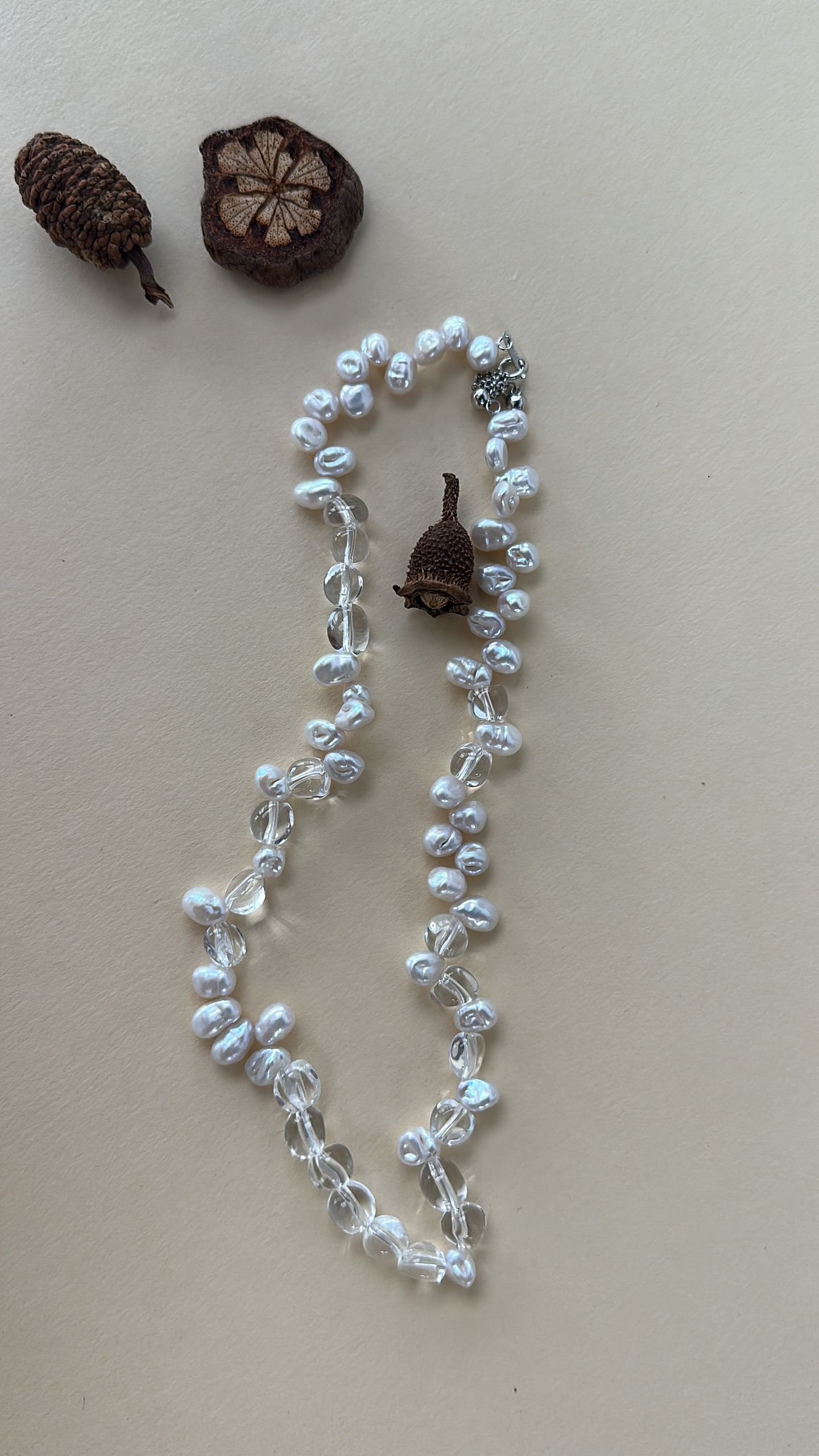 The Unhurried Verse — Crystal Frost Baroque Pearl Necklace | PoetPearl handcrafted jewelry