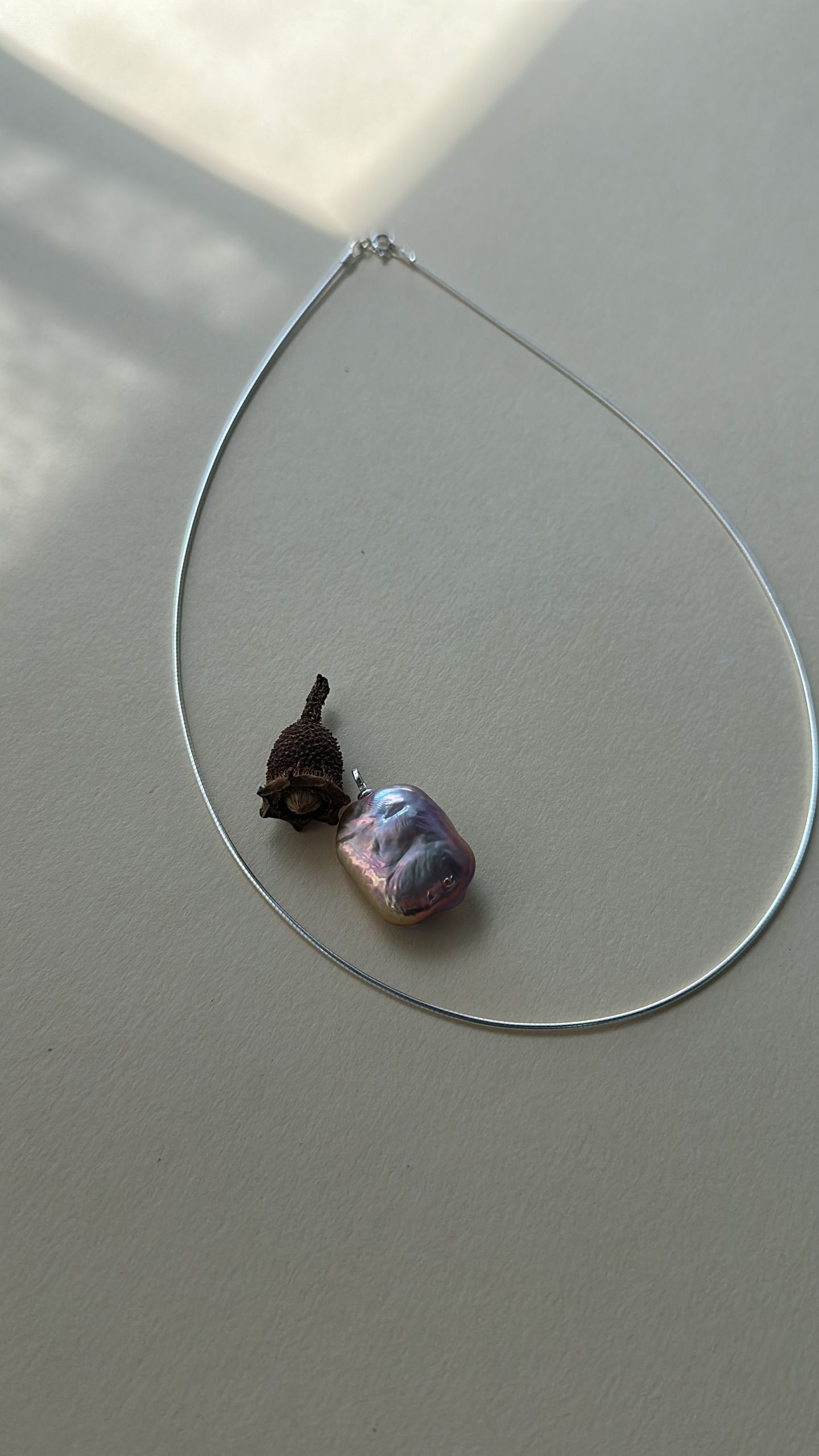 The Singular Stanza — Geometric Baroque Pearl Collar Necklace | PoetPearl handcrafted jewelry
