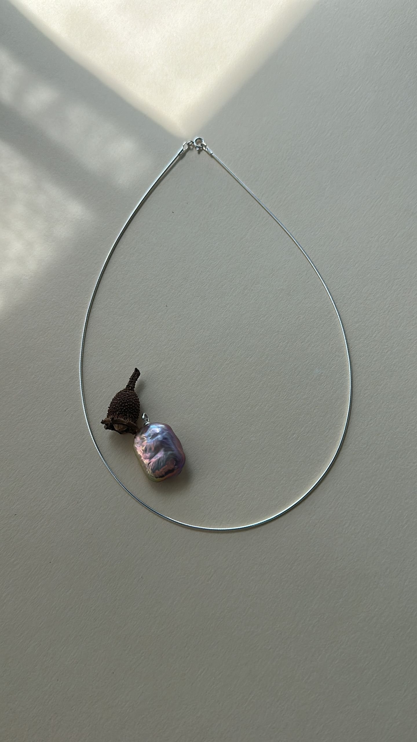 The Singular Stanza — Geometric Baroque Pearl Collar Necklace | PoetPearl handcrafted jewelry