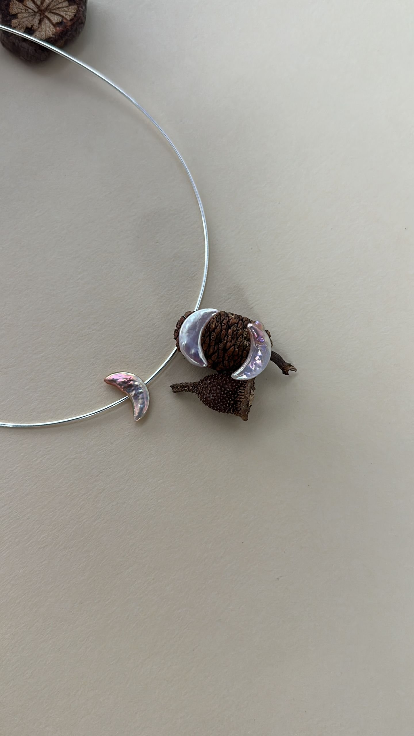 The Singing Chorus — Iridescent Moon Pearl Collar Necklace | PoetPearl handcrafted jewelry