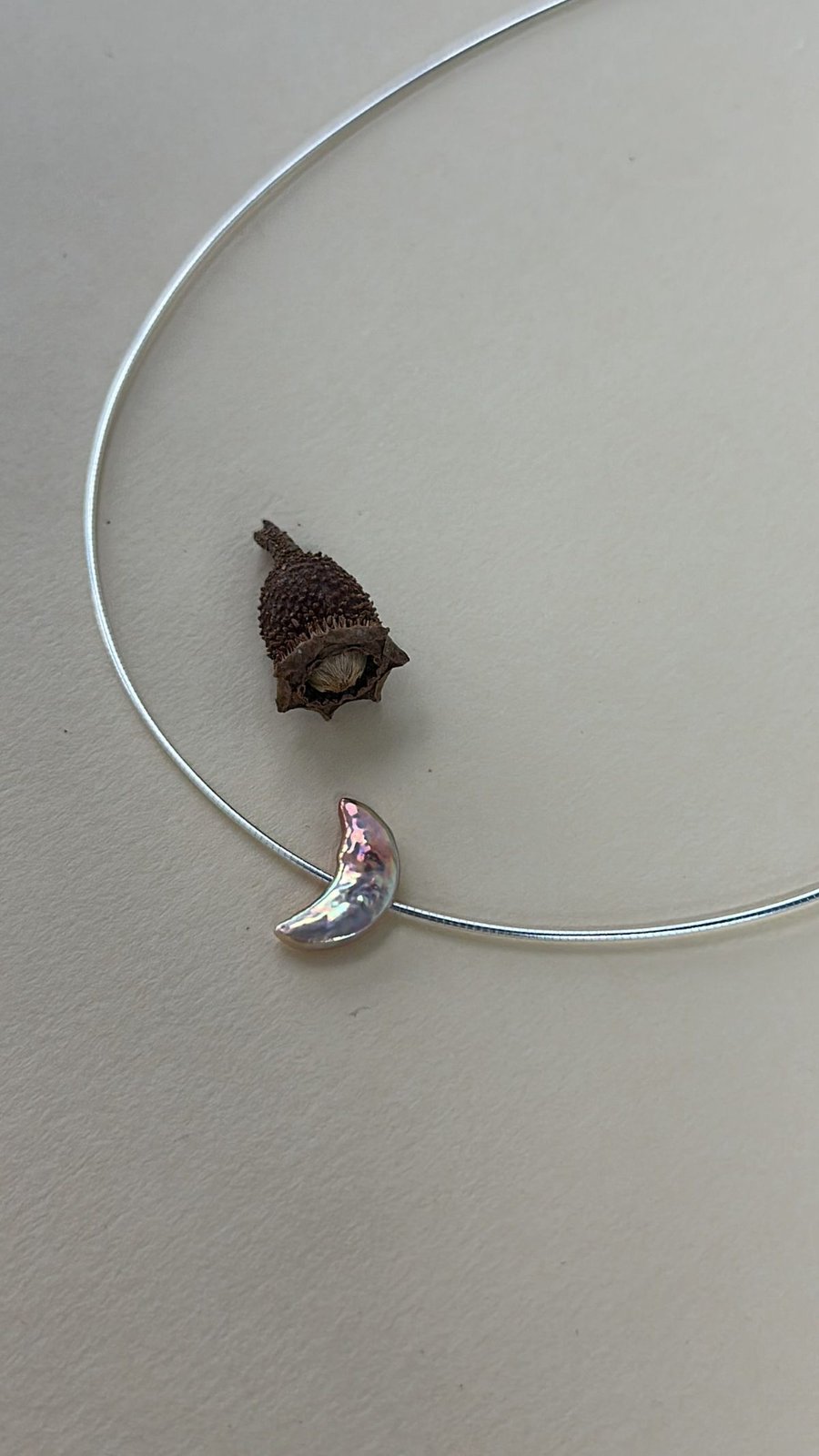 The Singing Chorus — Iridescent Moon Pearl Collar Necklace | PoetPearl handcrafted jewelry