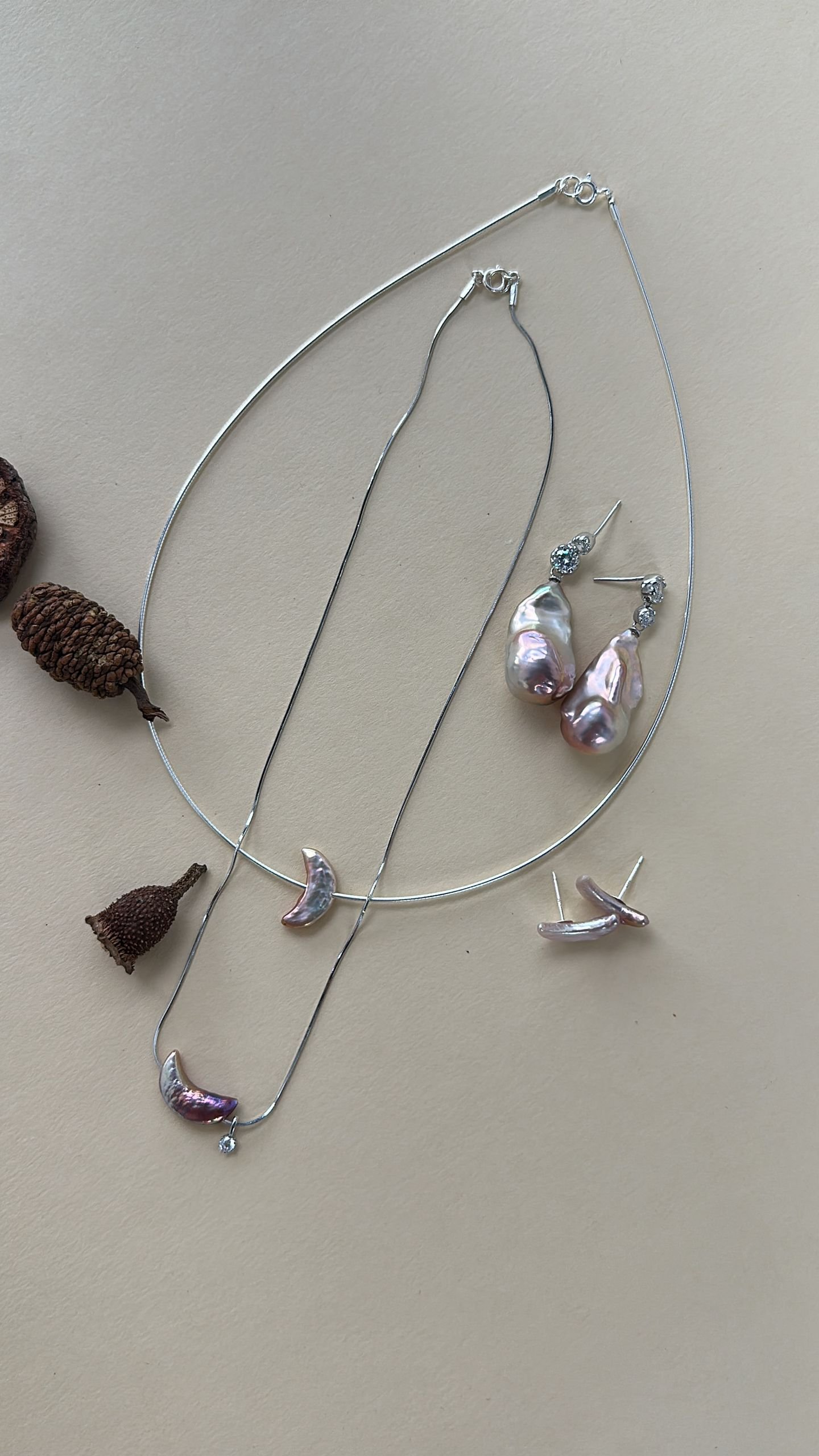The Singing Chorus — Iridescent Moon Pearl Collar Necklace | PoetPearl handcrafted jewelry