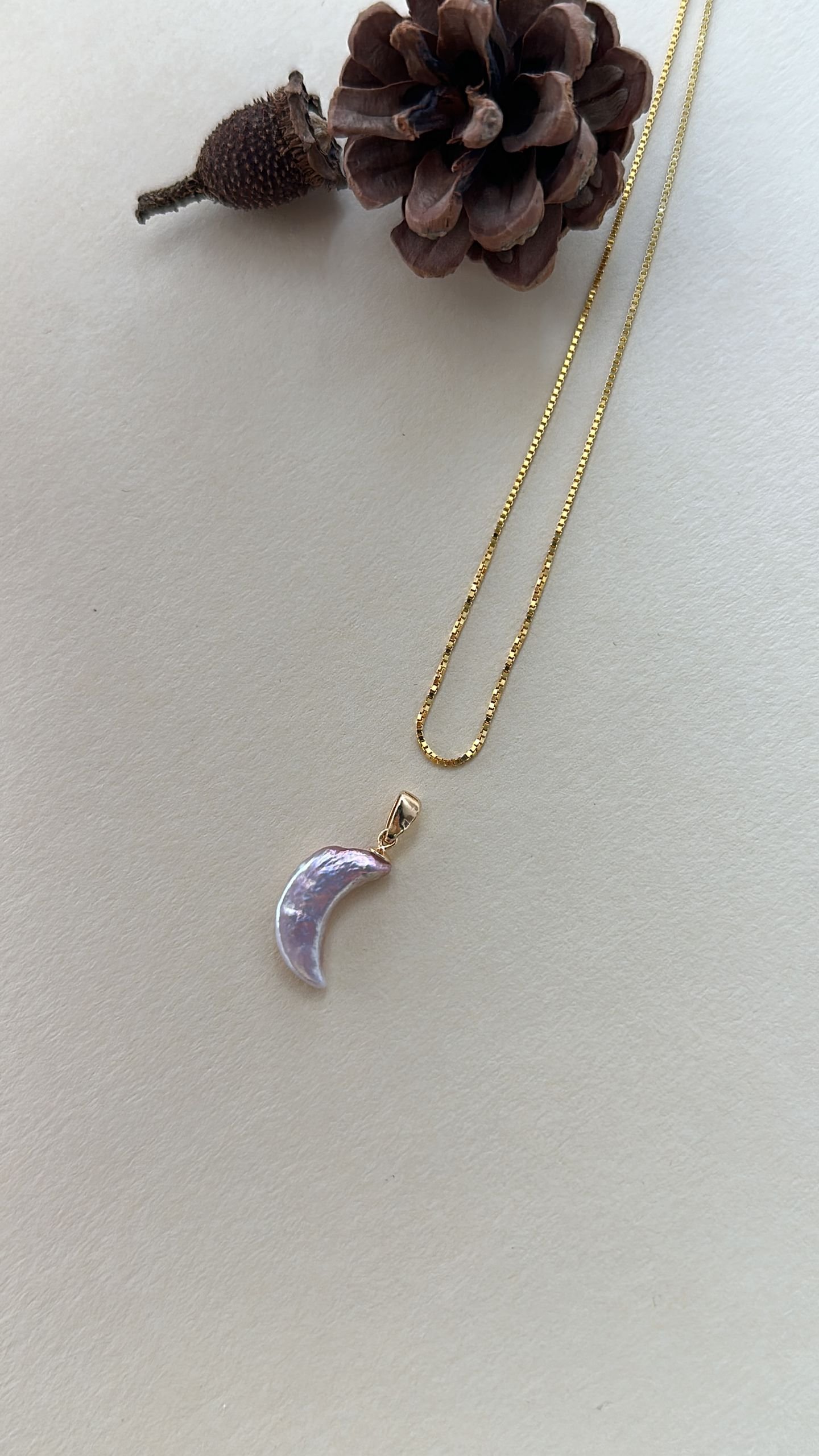 The Grand Epic — Iridescent Moon Gold-Plated Pearl Necklace | PoetPearl handcrafted jewelry
