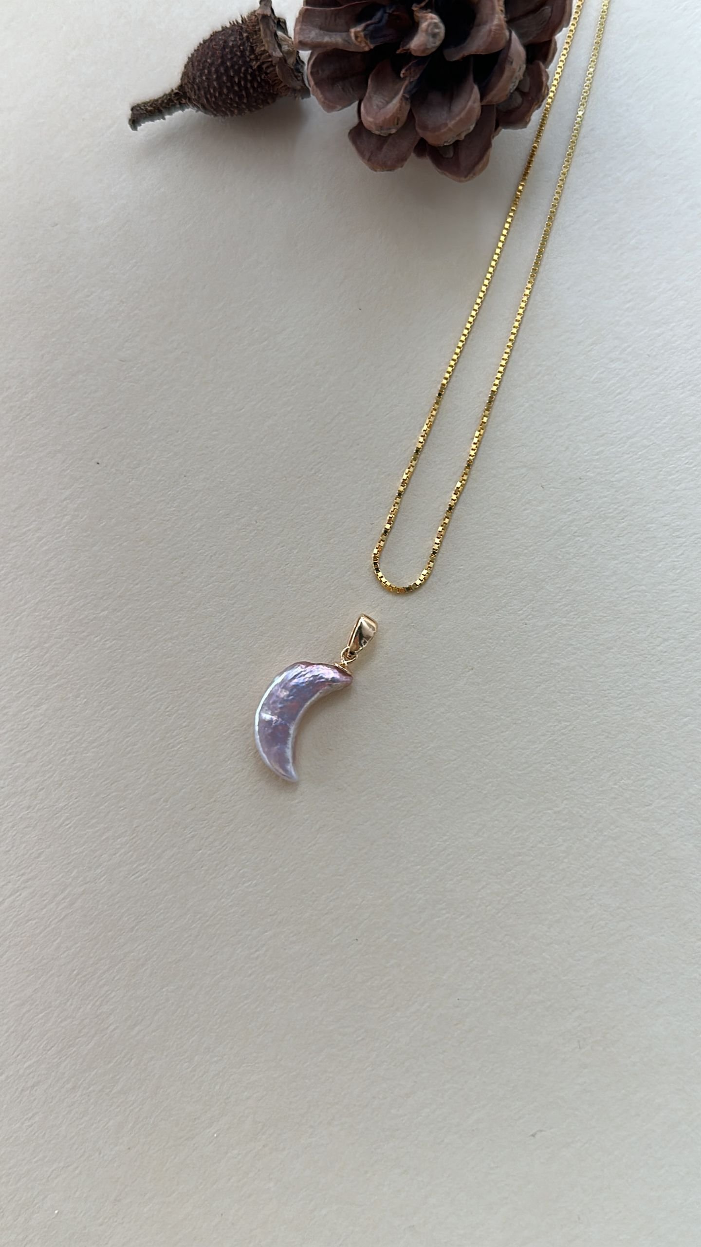 The Grand Epic — Iridescent Moon Gold-Plated Pearl Necklace | PoetPearl handcrafted jewelry