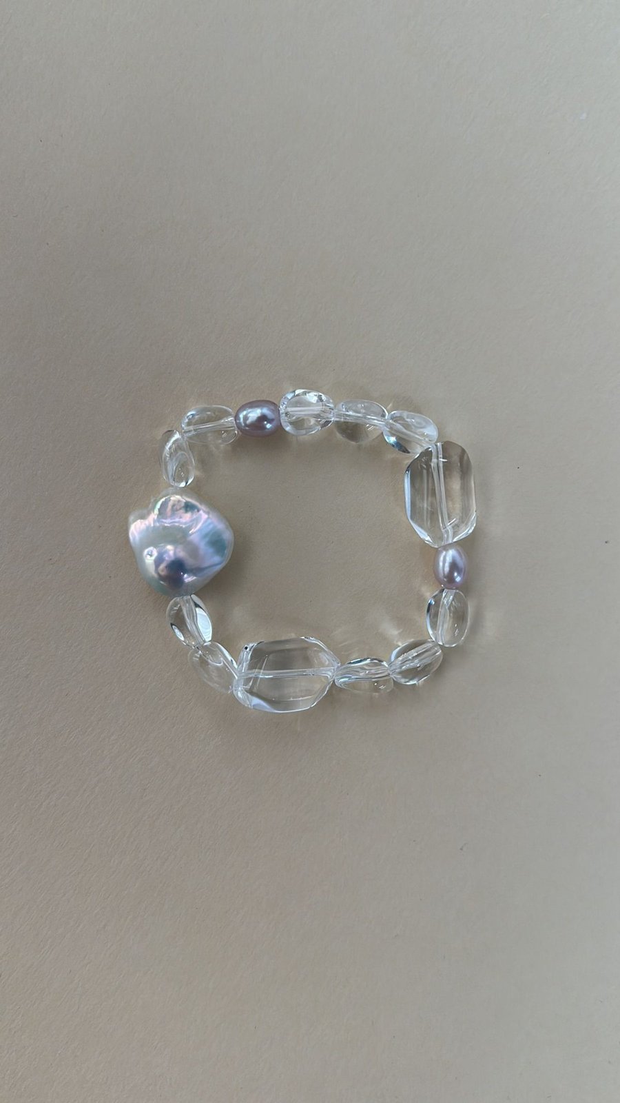 The Playful Chorus — Floating Cotton Crystal Baroque Pearl Bracelet | PoetPearl handcrafted jewelry