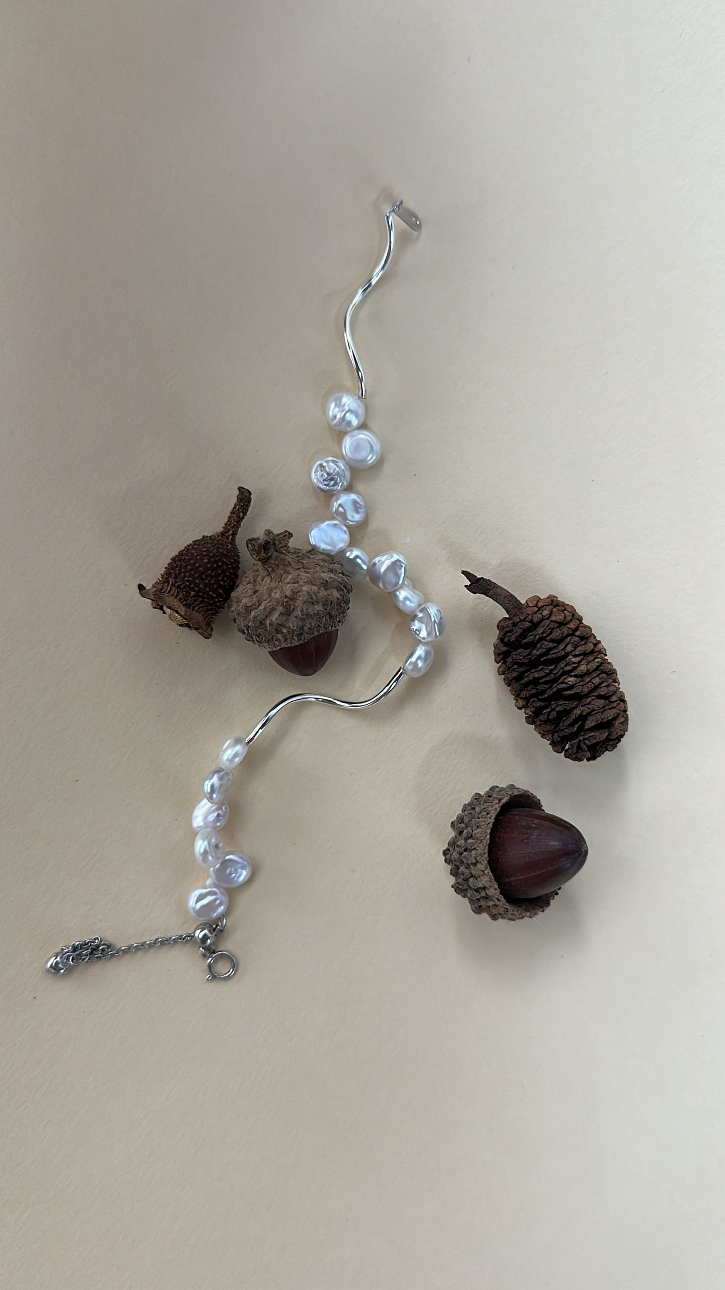 The Steadfast Stanza — Geometric Wave Pearl Bracelet | PoetPearl handcrafted jewelry