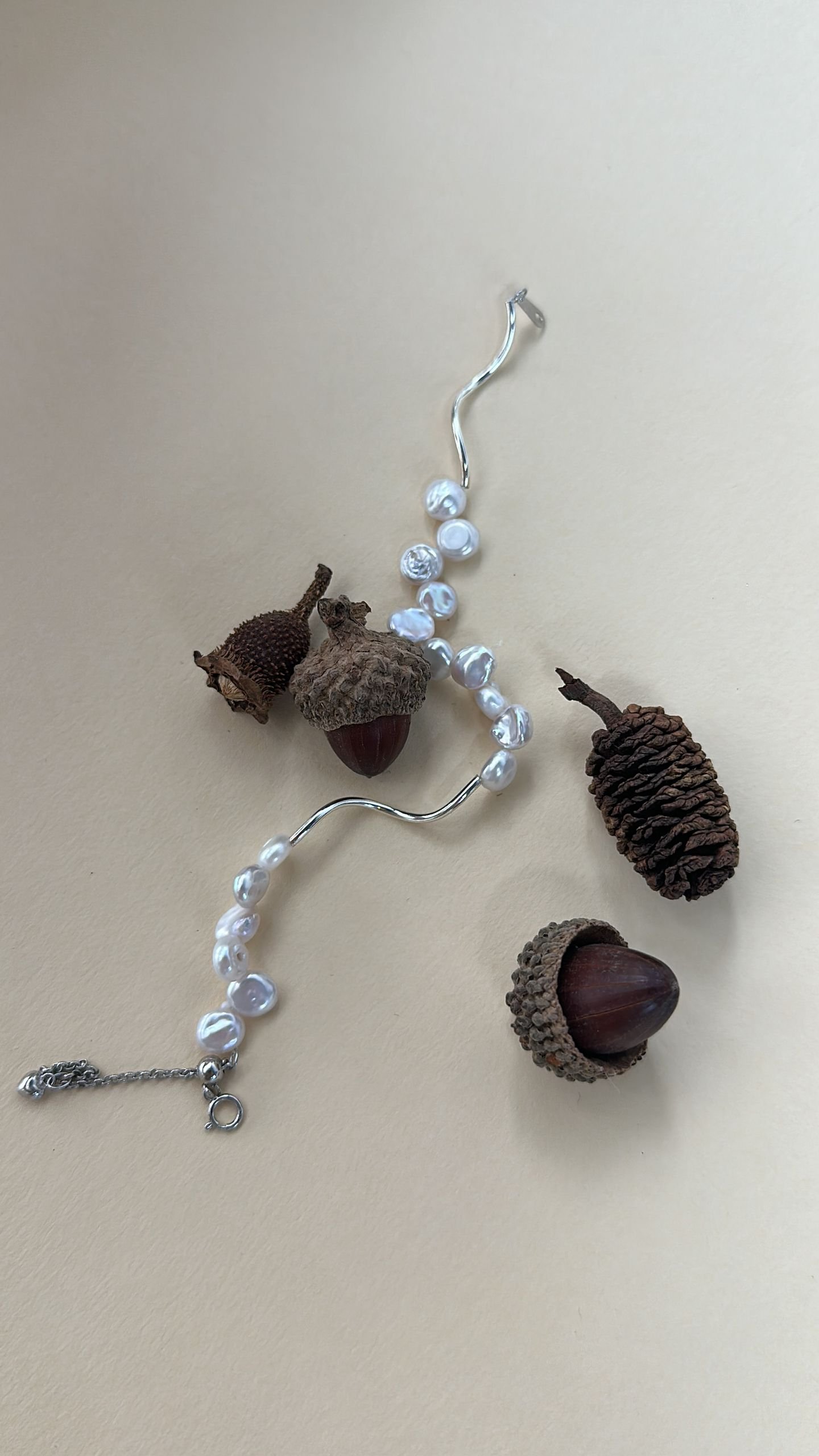 The Steadfast Stanza — Geometric Wave Pearl Bracelet | PoetPearl handcrafted jewelry