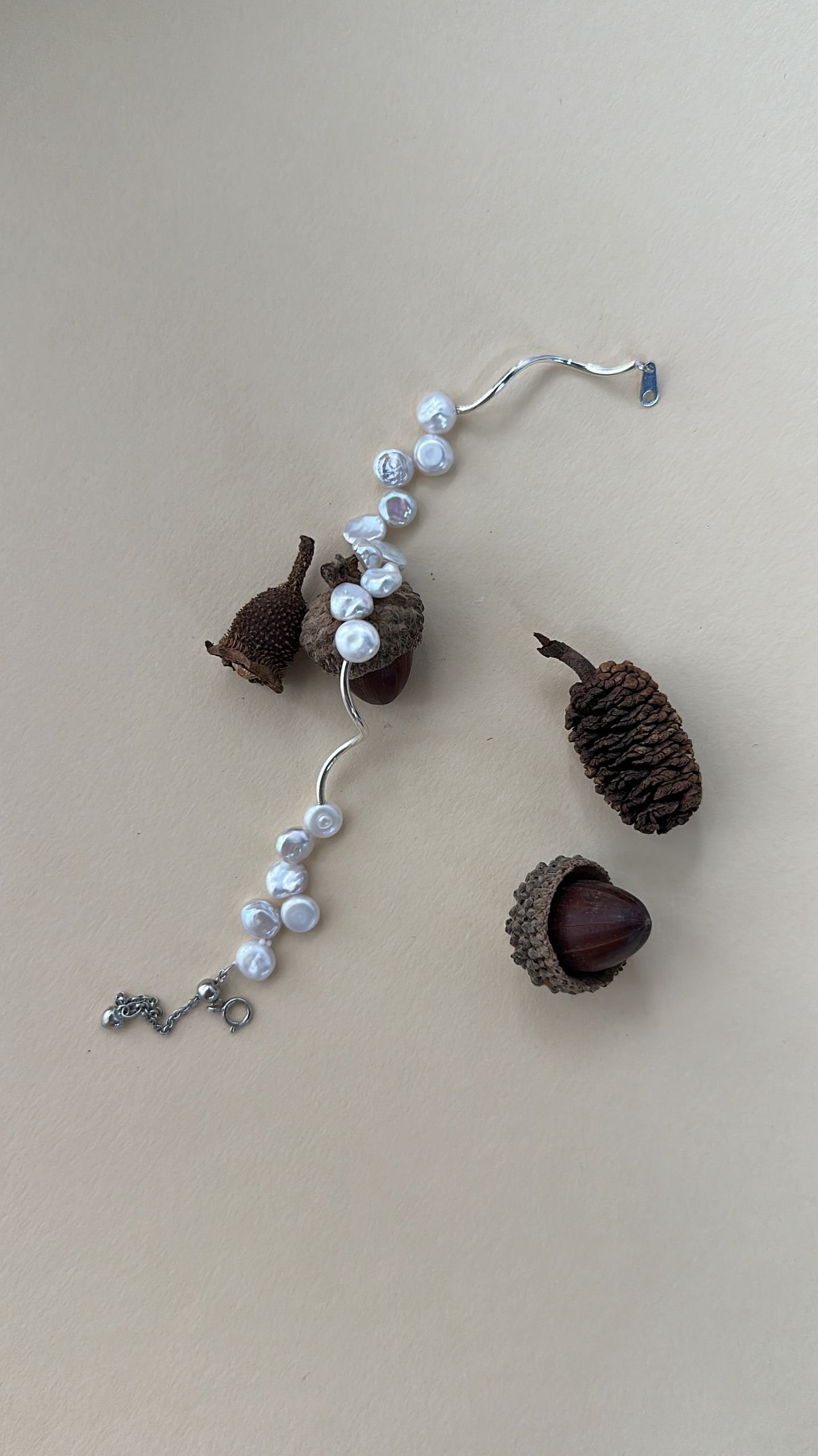 The Steadfast Stanza — Geometric Wave Pearl Bracelet | PoetPearl handcrafted jewelry