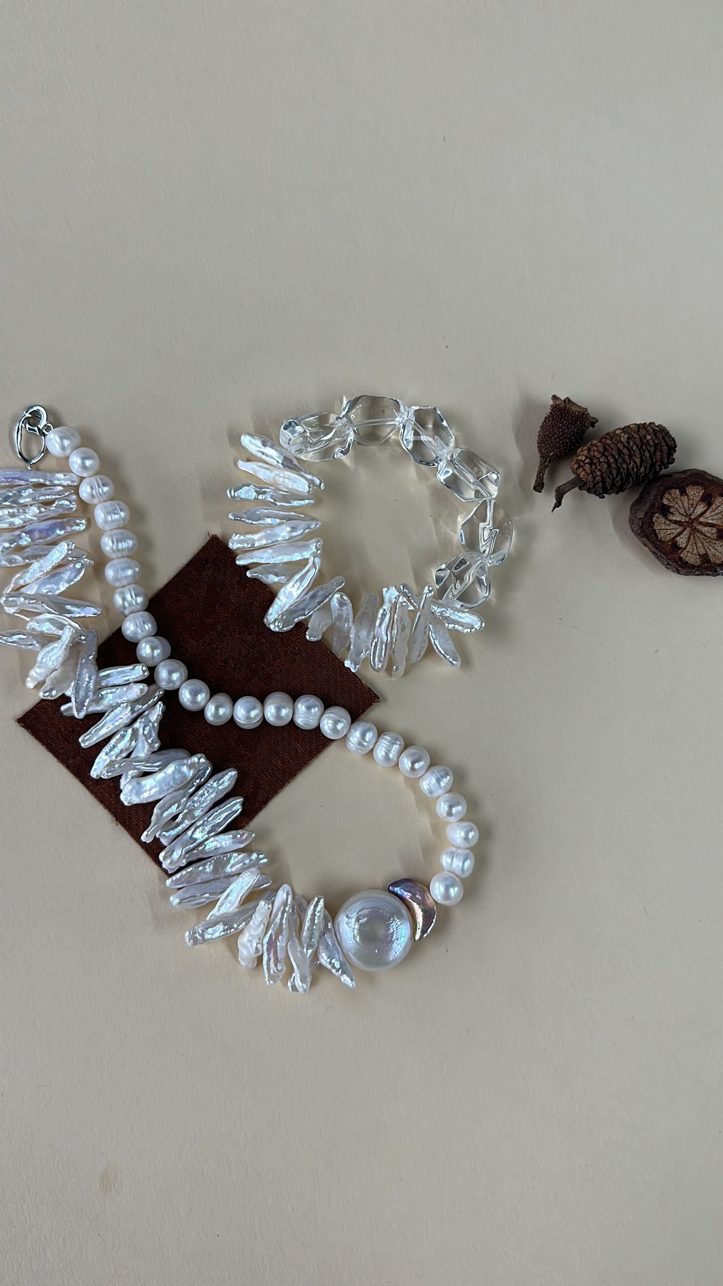 The Effortless Verse — Wave and Ice Baroque Pearl Bracelet | PoetPearl handcrafted jewelry