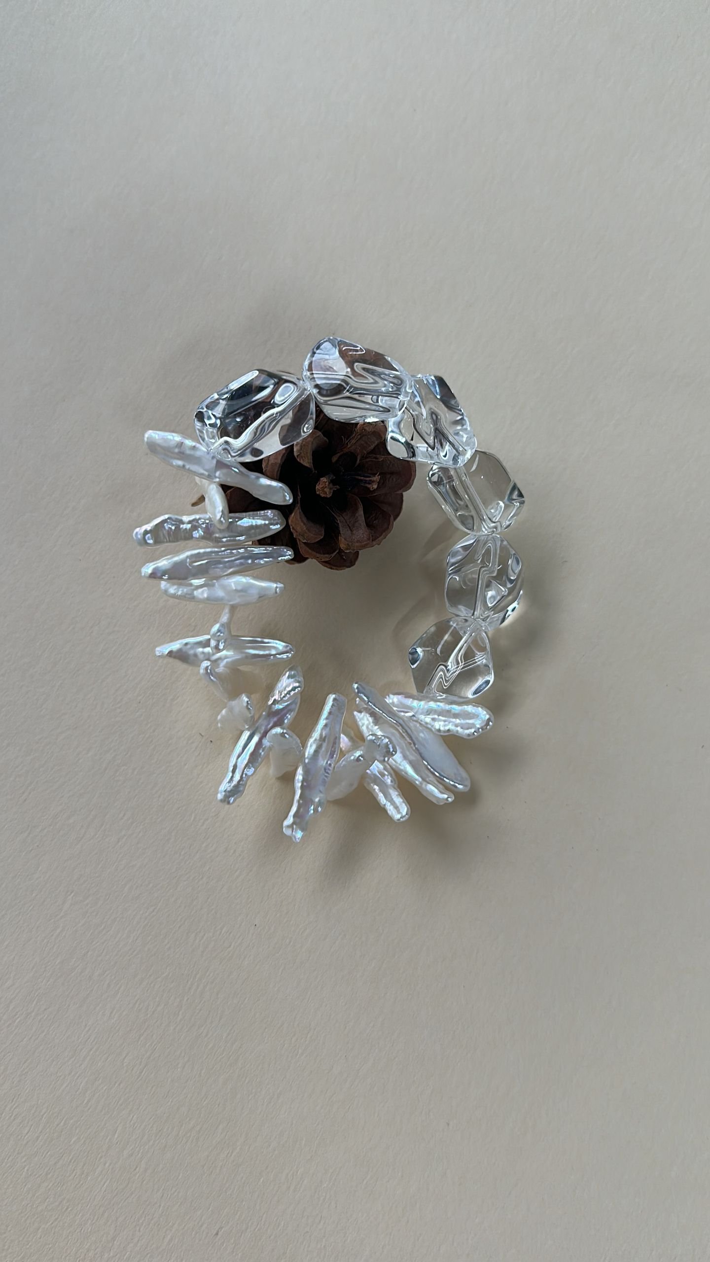 The Effortless Verse — Wave and Ice Baroque Pearl Bracelet | PoetPearl handcrafted jewelry