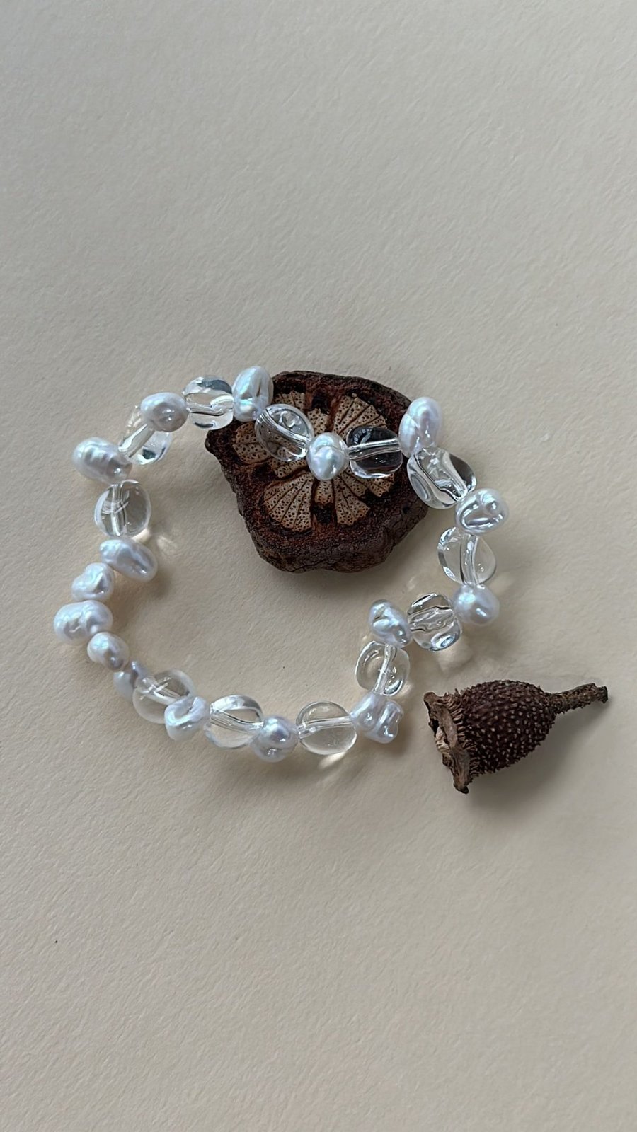 The Soft Verse — Crystal Frost Baroque Pearl Bracelet | PoetPearl handcrafted jewelry