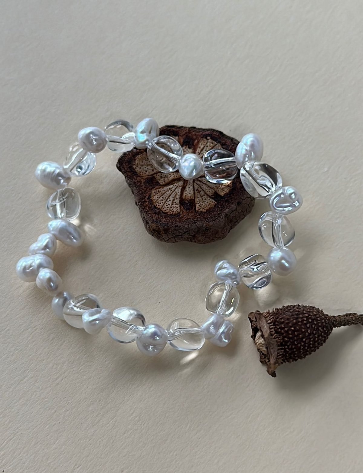 The Soft Verse — Crystal Frost Baroque Pearl Bracelet | PoetPearl handcrafted jewelry