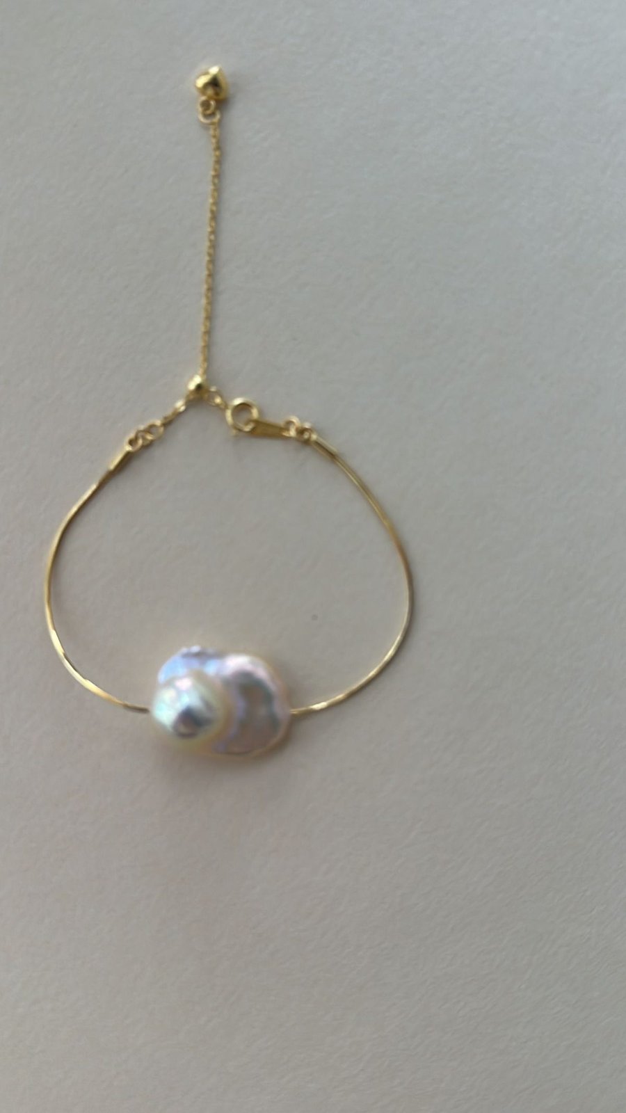 The Fearless Epic — Gold Snake Chain Baroque Pearl Bracelet | PoetPearl handcrafted jewelry