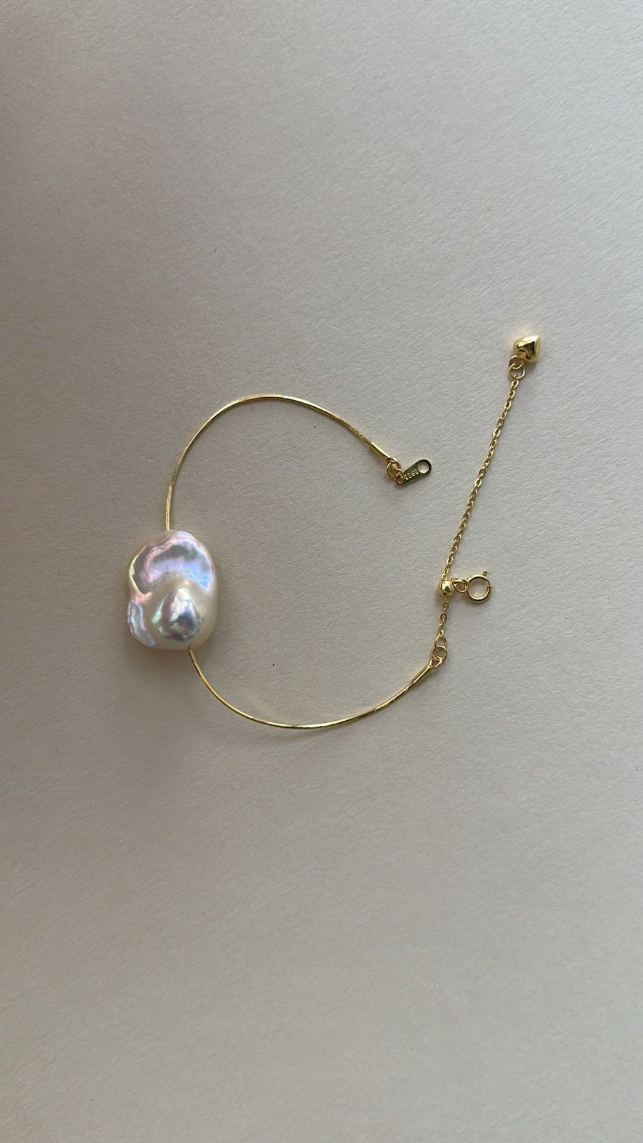 The Fearless Epic — Gold Snake Chain Baroque Pearl Bracelet | PoetPearl handcrafted jewelry