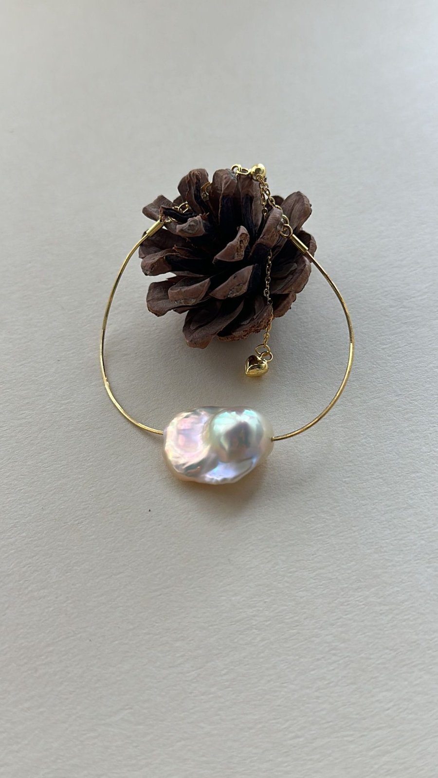 The Fearless Epic — Gold Snake Chain Baroque Pearl Bracelet | PoetPearl handcrafted jewelry