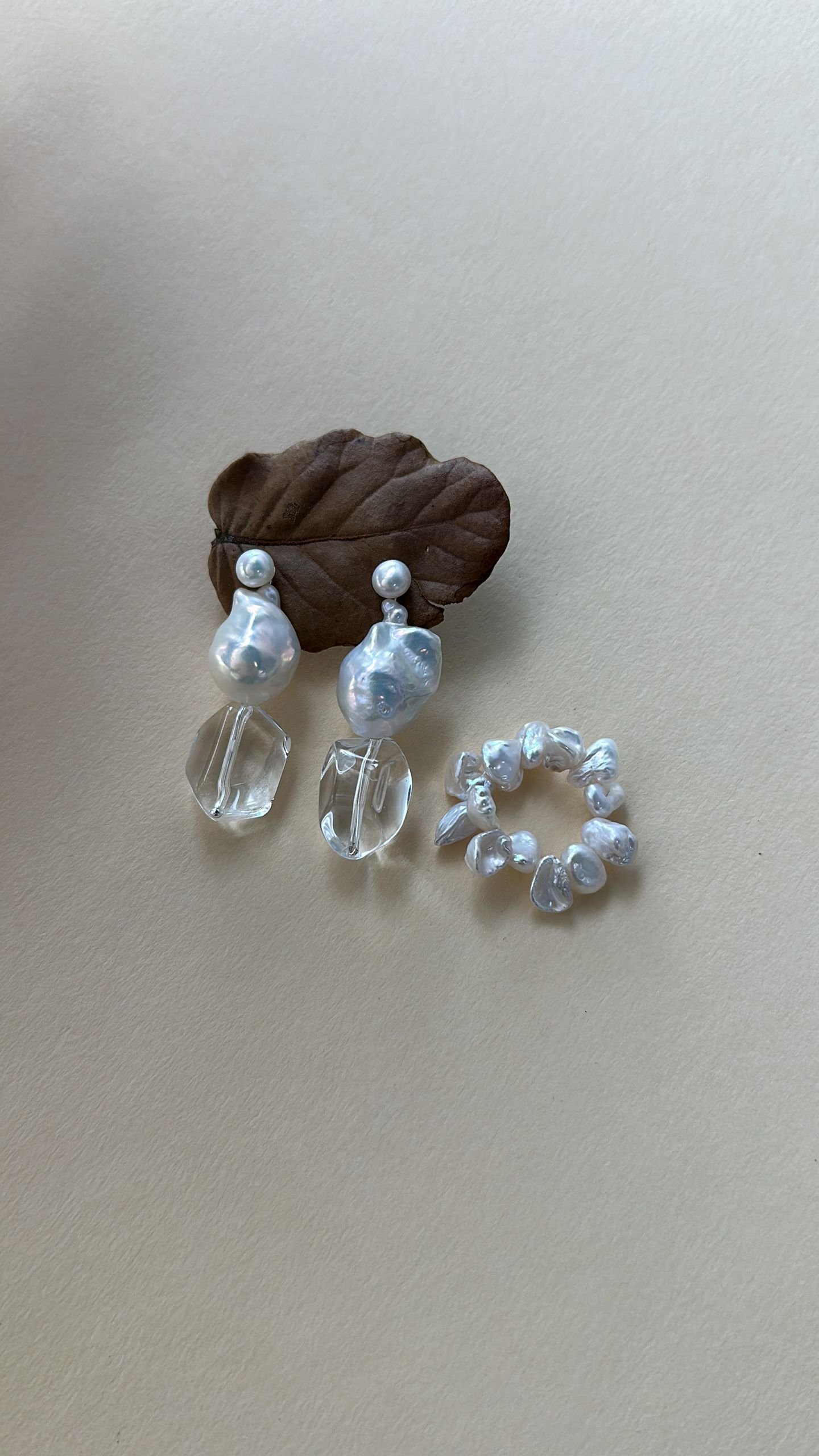 The Gentle Verse — Moonlight Crystal Baroque Pearl Drop Earrings | PoetPearl handcrafted jewelry