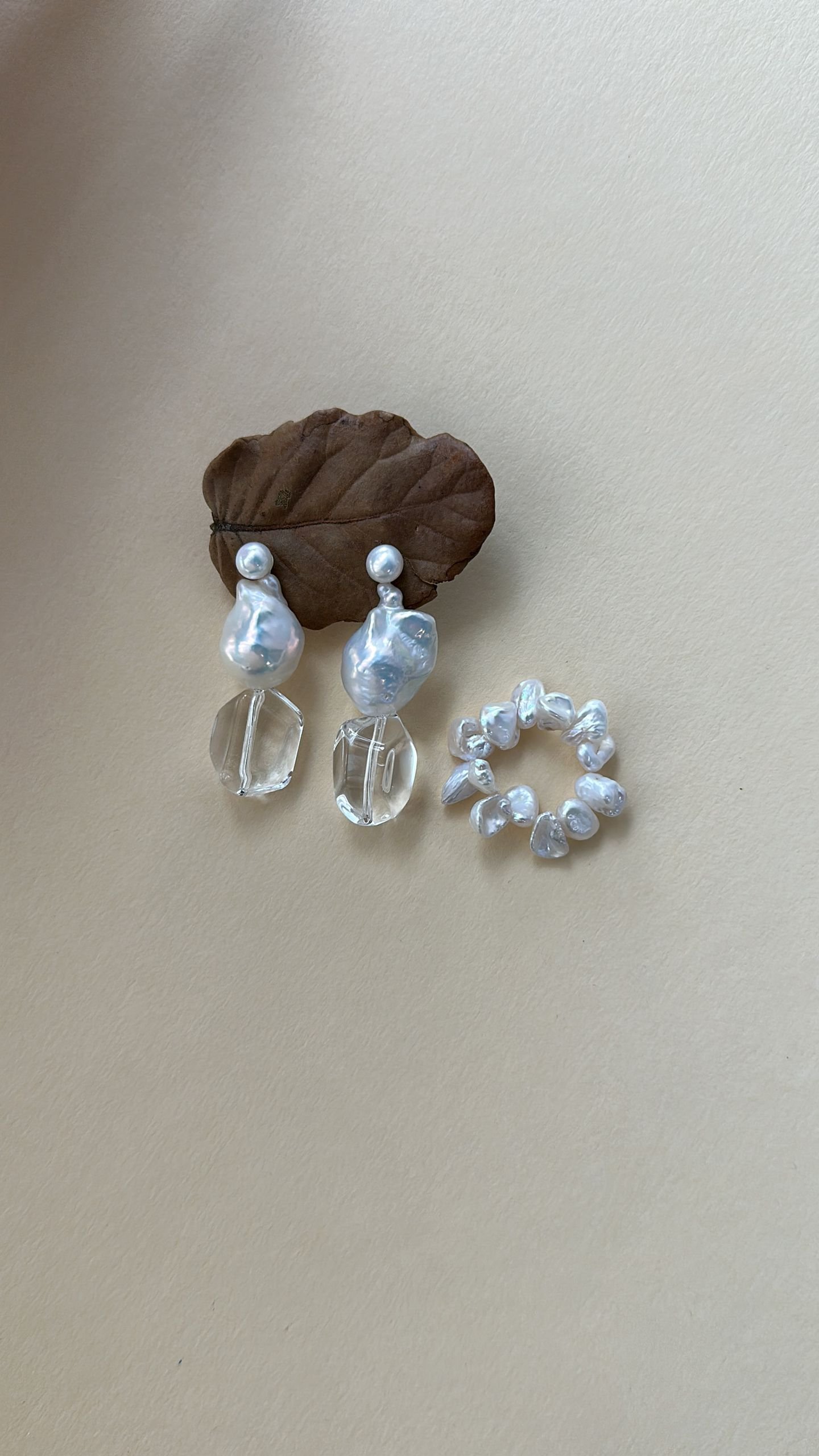 The Gentle Verse — Moonlight Crystal Baroque Pearl Drop Earrings | PoetPearl handcrafted jewelry