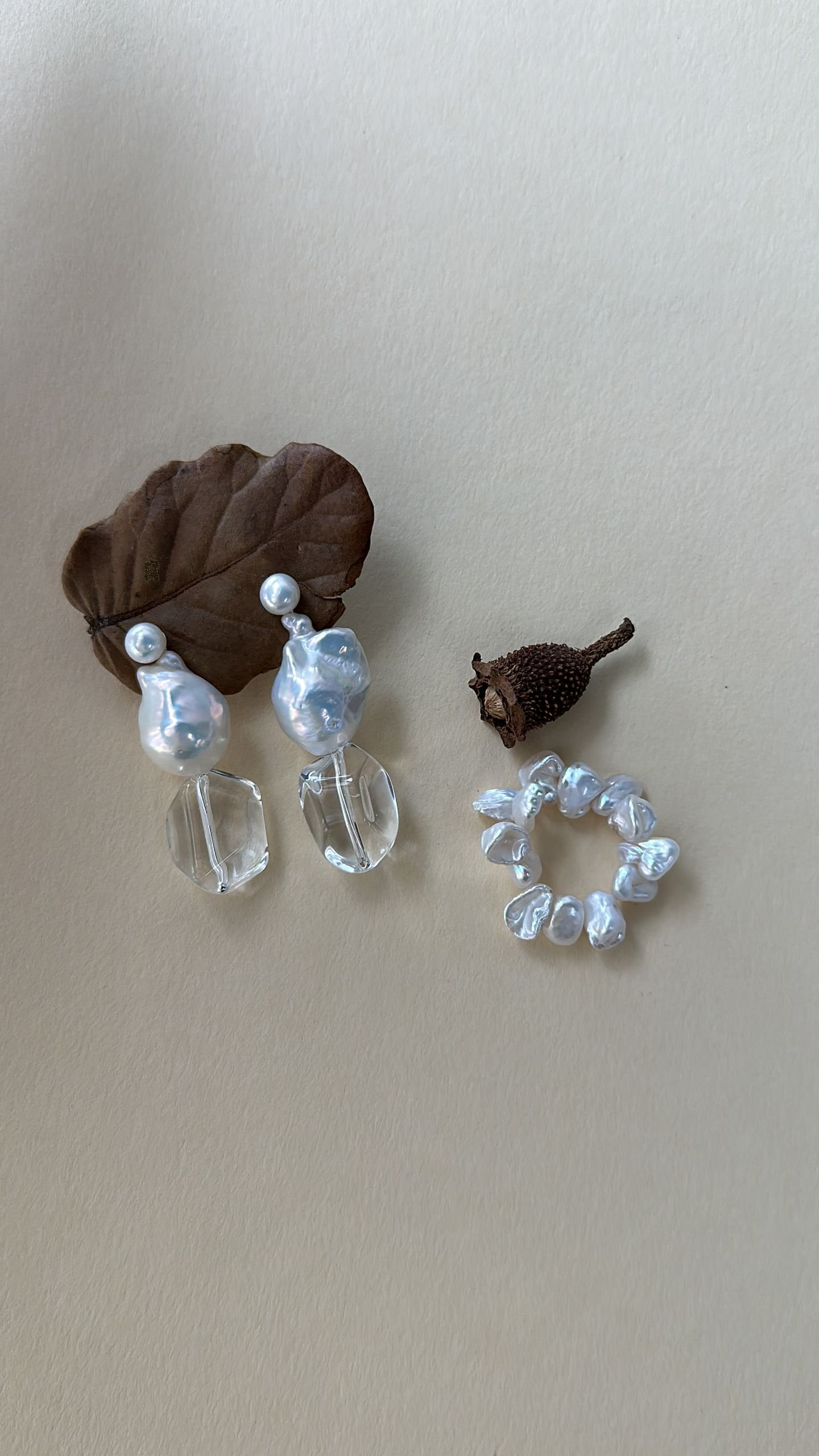 The Gentle Verse — Moonlight Crystal Baroque Pearl Drop Earrings | PoetPearl handcrafted jewelry