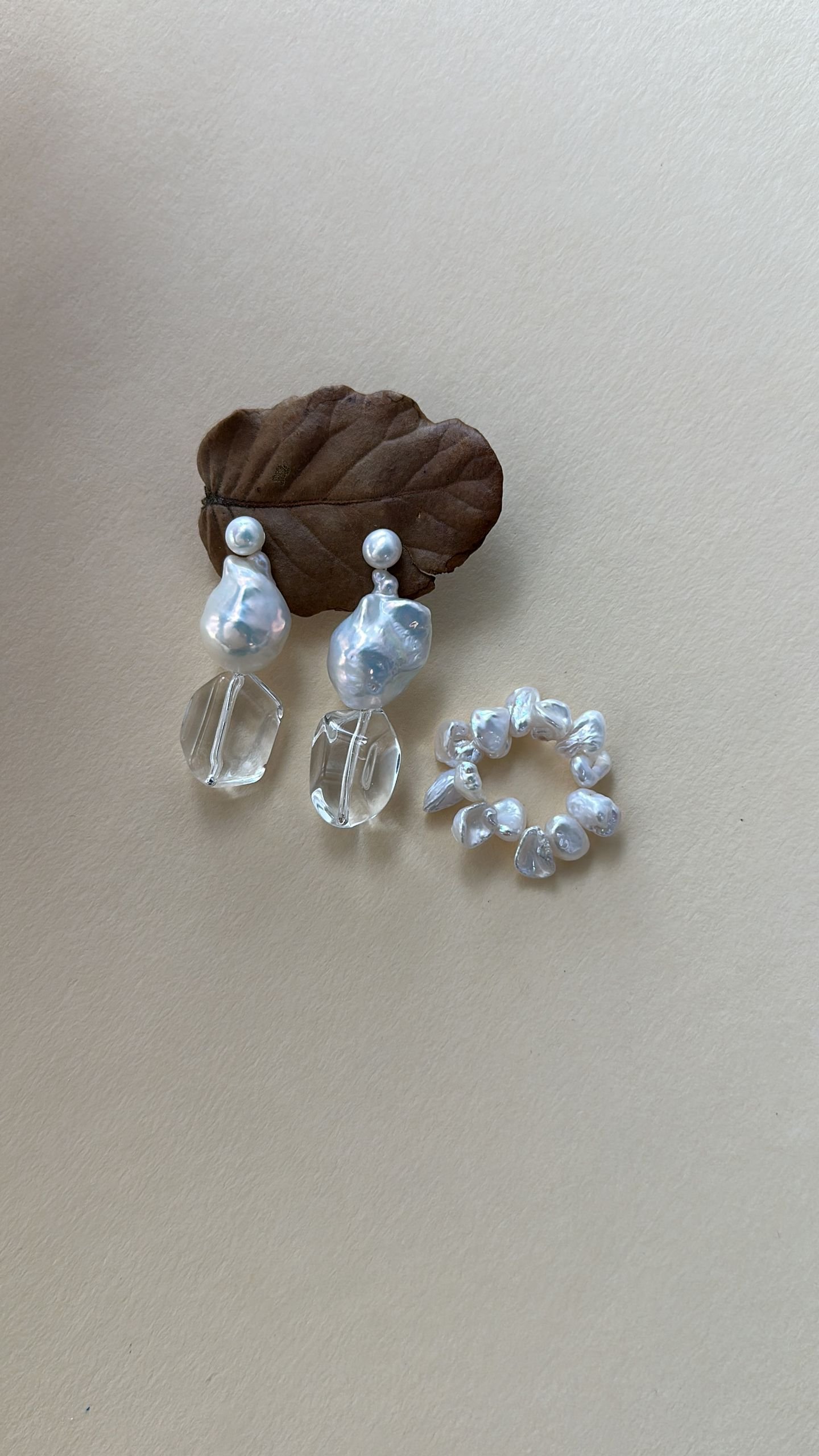 The Gentle Verse — Moonlight Crystal Baroque Pearl Drop Earrings | PoetPearl handcrafted jewelry