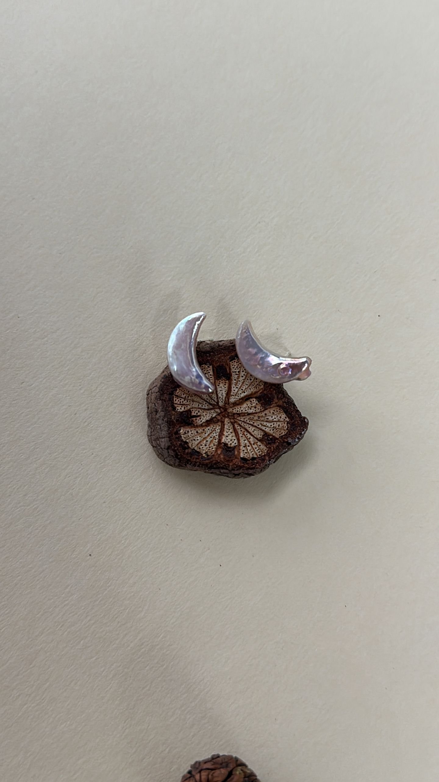 The Dancing Chorus — Iridescent Moon Pearl Stud Earrings | PoetPearl handcrafted jewelry