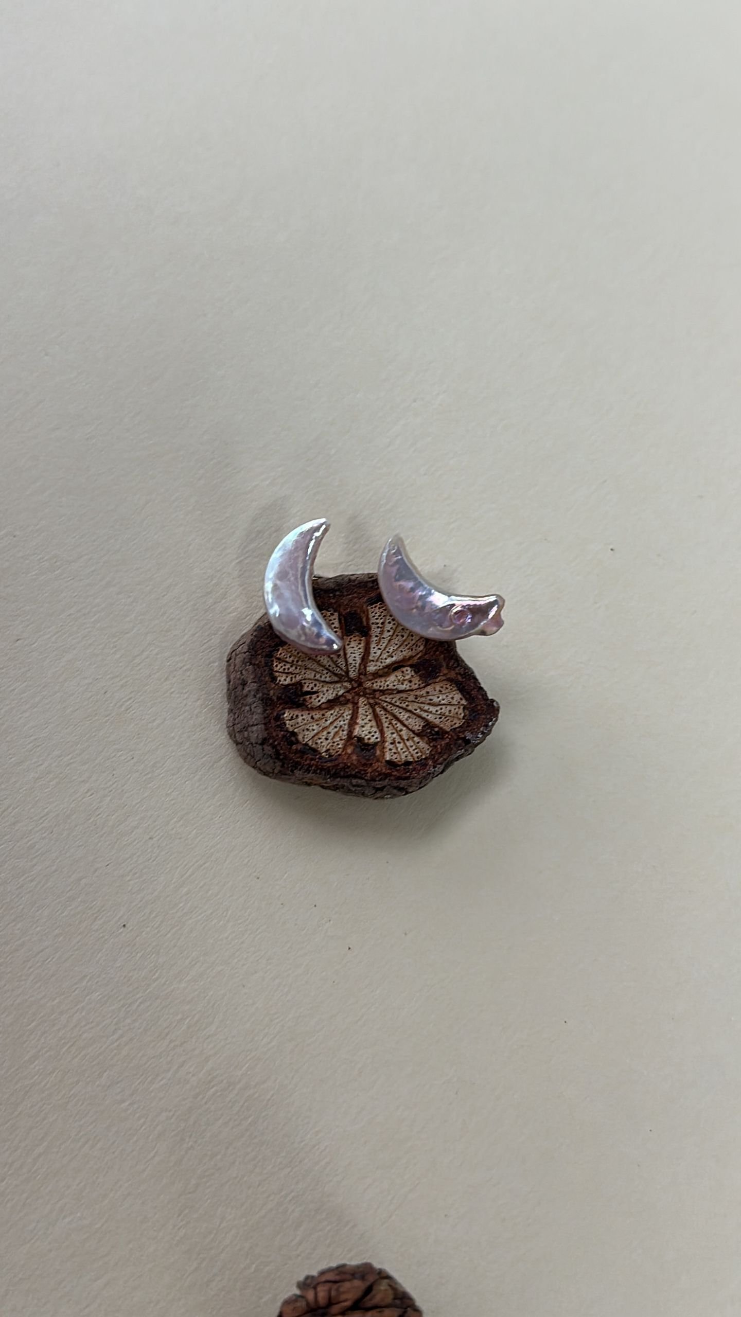 The Dancing Chorus — Iridescent Moon Pearl Stud Earrings | PoetPearl handcrafted jewelry