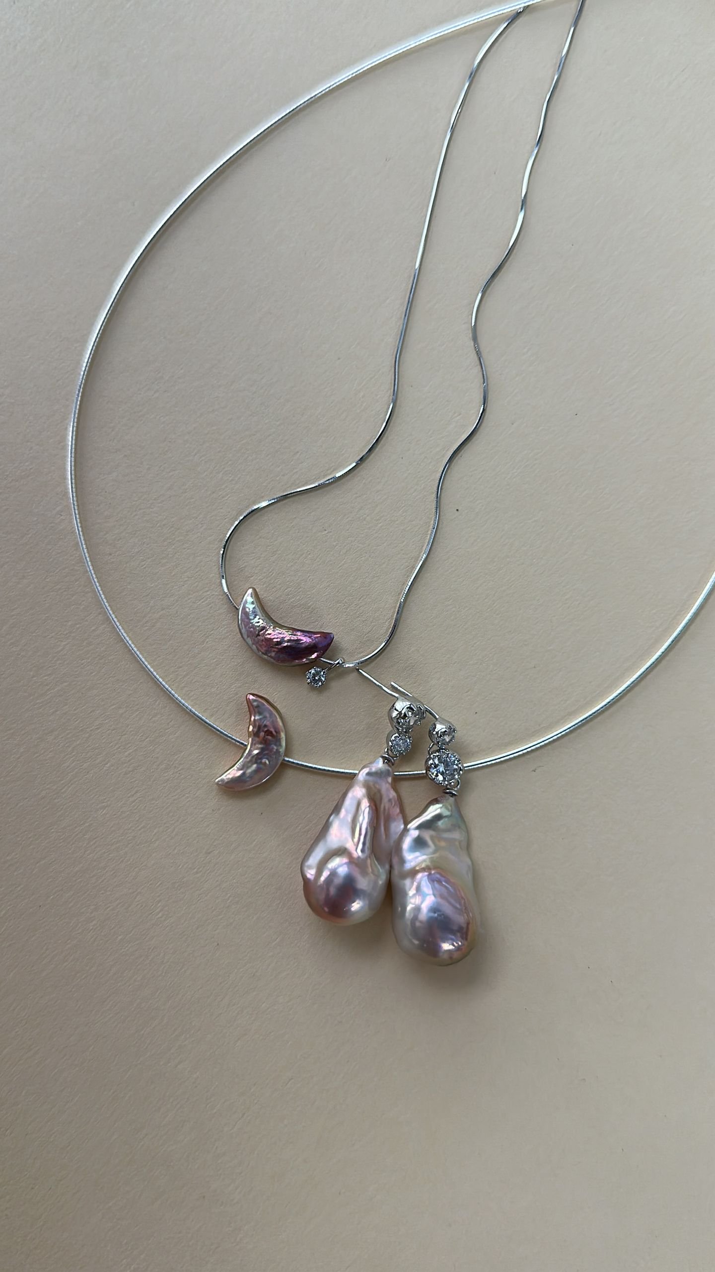 The Dramatic Epic — Flowing Zircon Baroque Pearl Drop Earrings | PoetPearl handcrafted jewelry