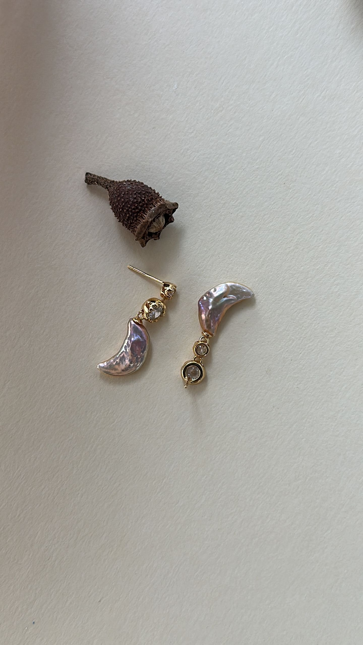 The Resonant Chorus — Moon Isle Star Baroque Pearl Dangle Earrings | PoetPearl handcrafted jewelry