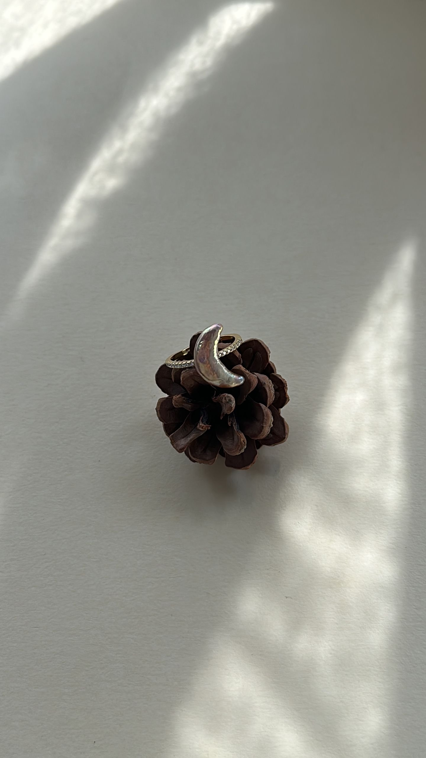 The Harmonious Chorus — Iridescent Moon Baroque Pearl Ring | PoetPearl handcrafted jewelry